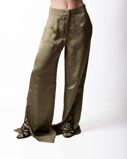 Pantalone Nenette svasato con stampa jacquard donna