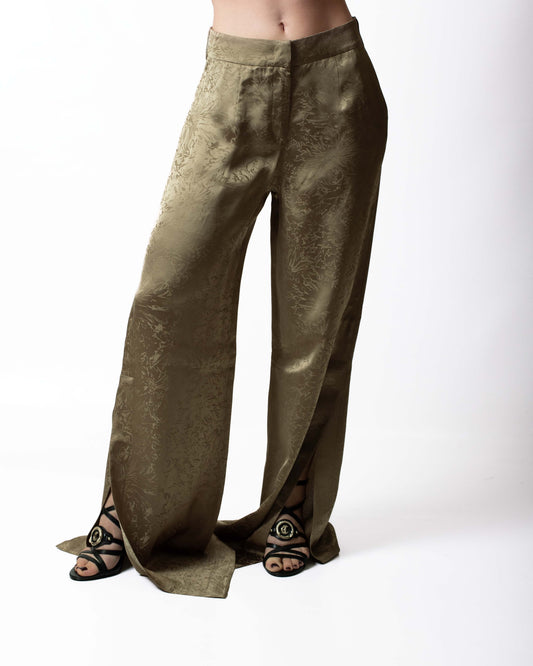 Pantalone Nenette svasato con stampa jacquard donna
