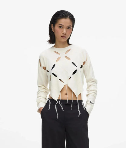 Maglia Karl Lagerfeld Jeans con dettagli cut-out e fondo asimmetrico