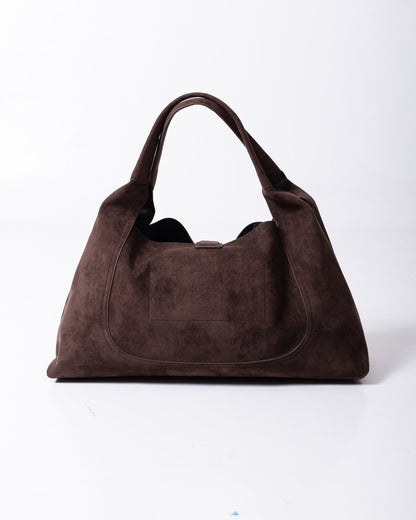 Borsa Just Cavalli in camoscio con dettaglio logo in metallo oro