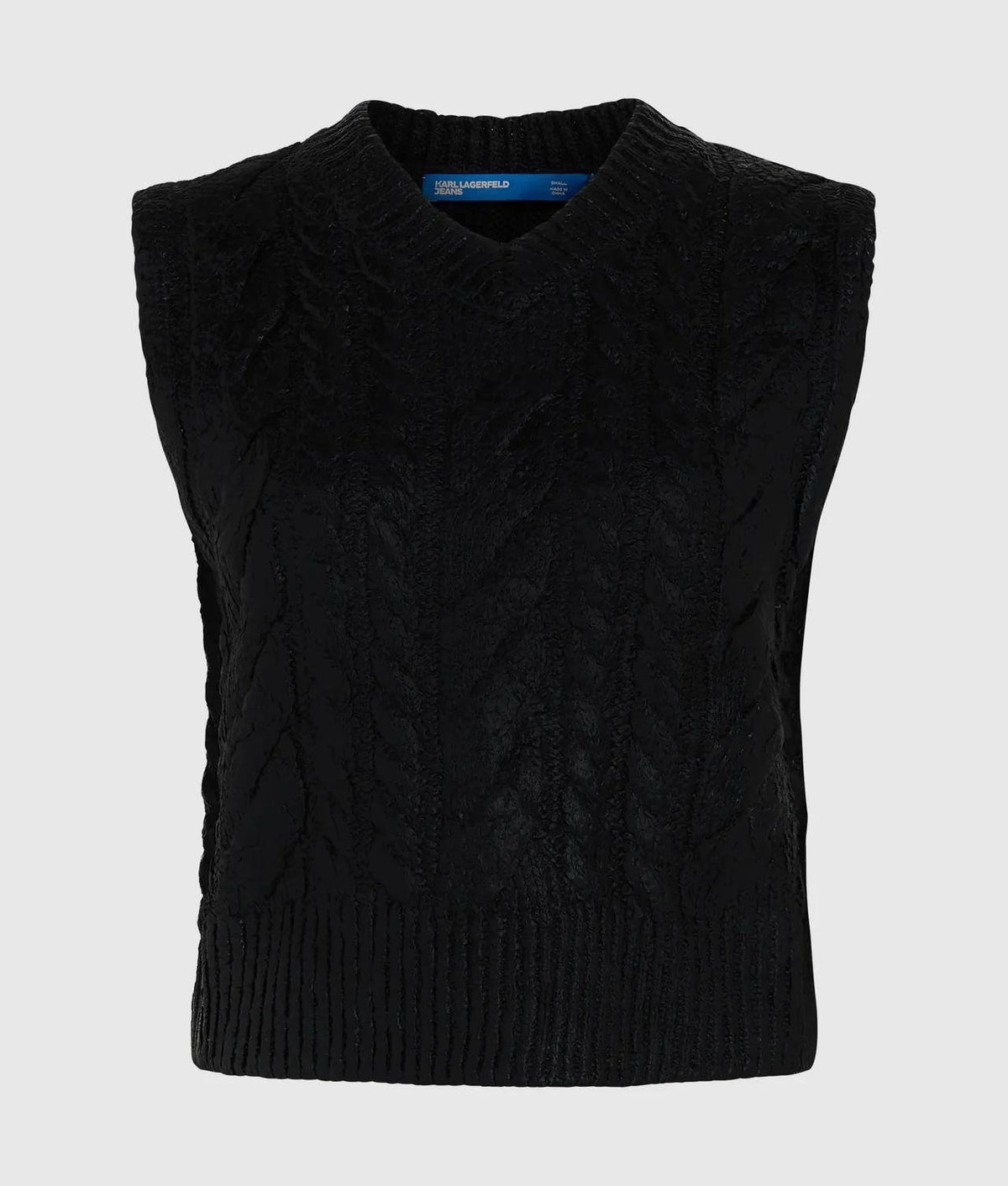 Gilet Karl Lagerfeld Jeans in maglia effetto metallizzato con logo ricamato