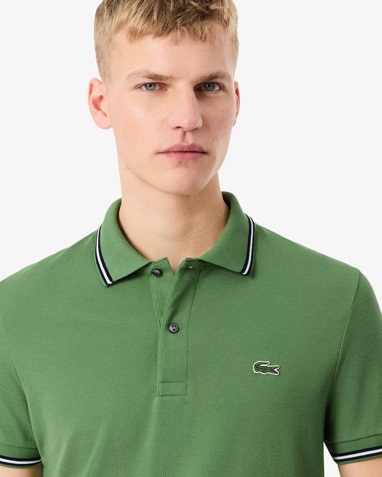 Polo Lacoste regular con bordo in risalto uomo