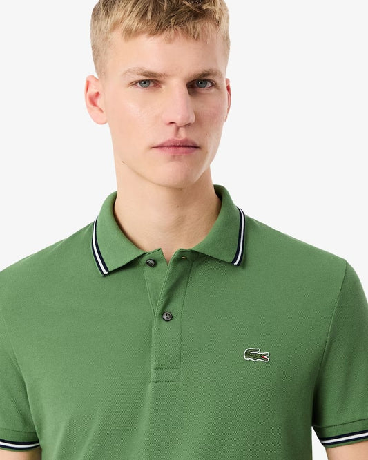 Polo Lacoste regular con bordo in risalto uomo