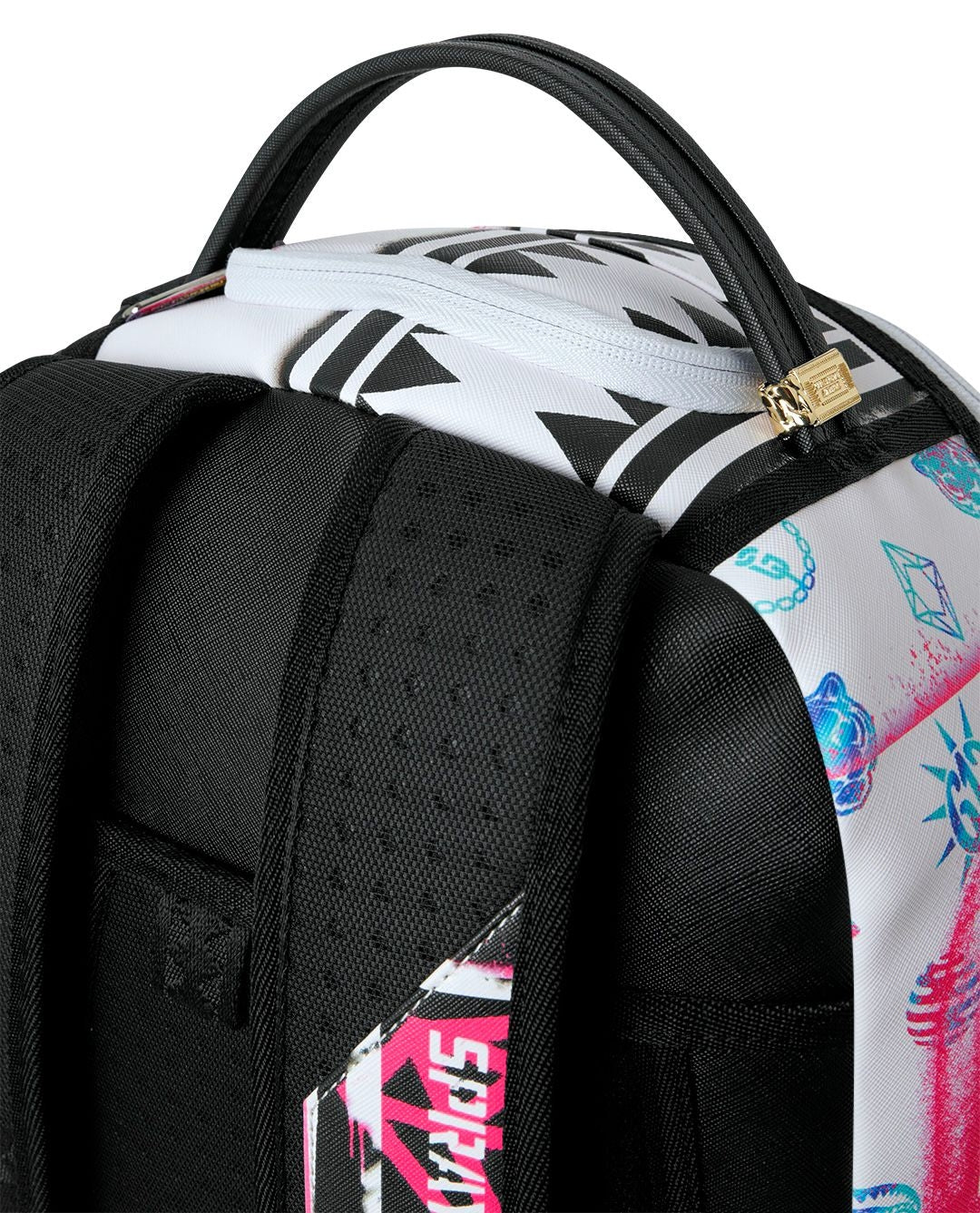 Zaino Sprayground bianco STENCIL SHARK ATTACK BLACK AND WHITE SPLIT BACKPACK