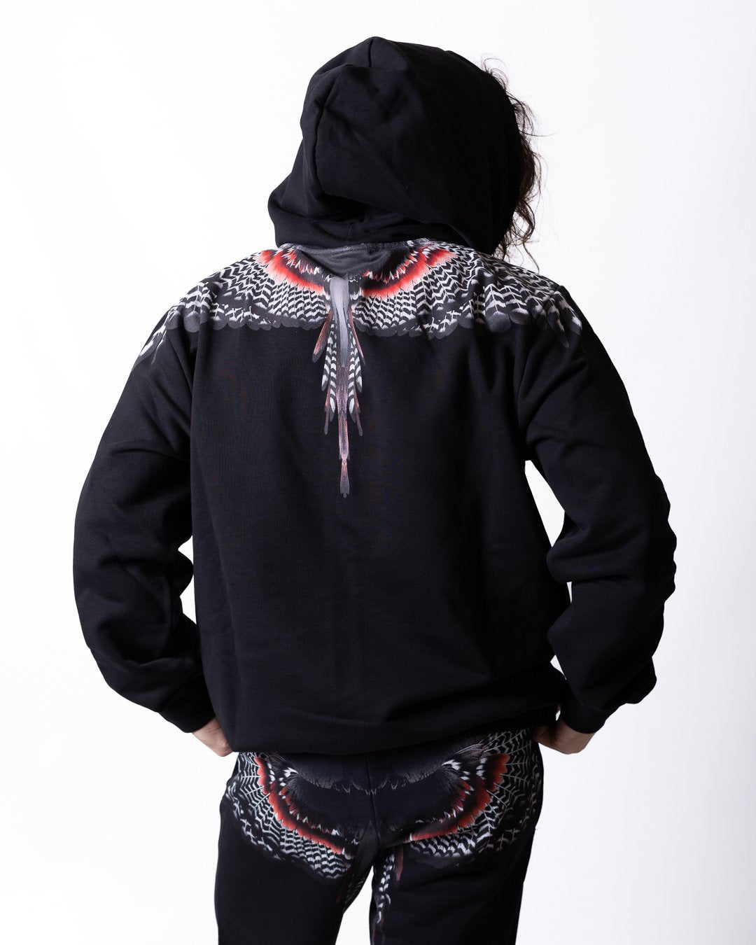 Felpa County of Milan full zip con cappuccio "Iconic Wings"