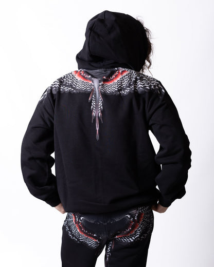 Felpa County of Milan full zip con cappuccio "Iconic Wings"