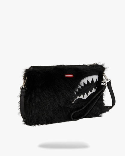 Pochette Sprayground nero "FUR CRAY BLACK CROSSOVER CLUTCH"