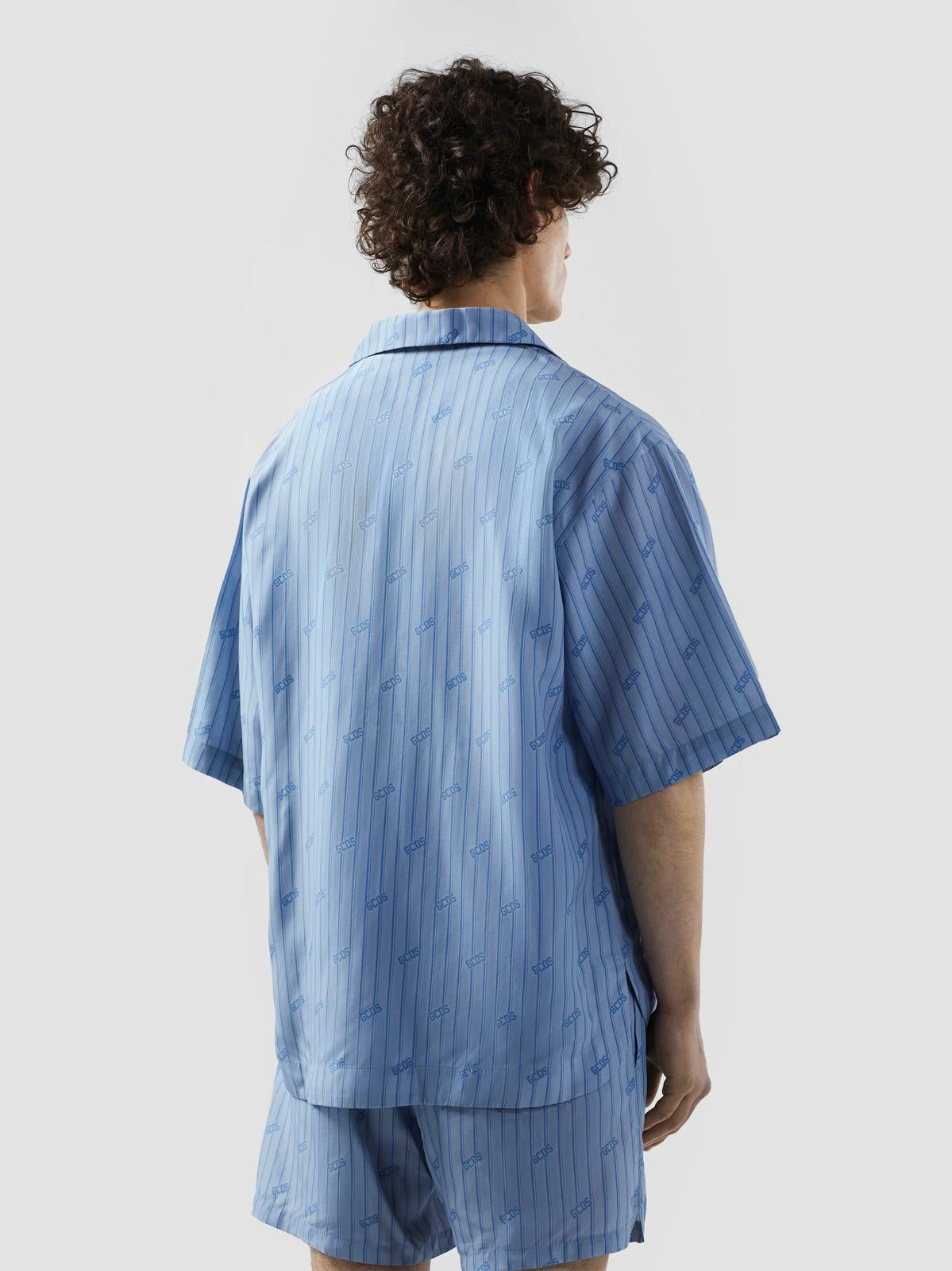 Camicia GCDS con "Logo Stripe" all-over uomo