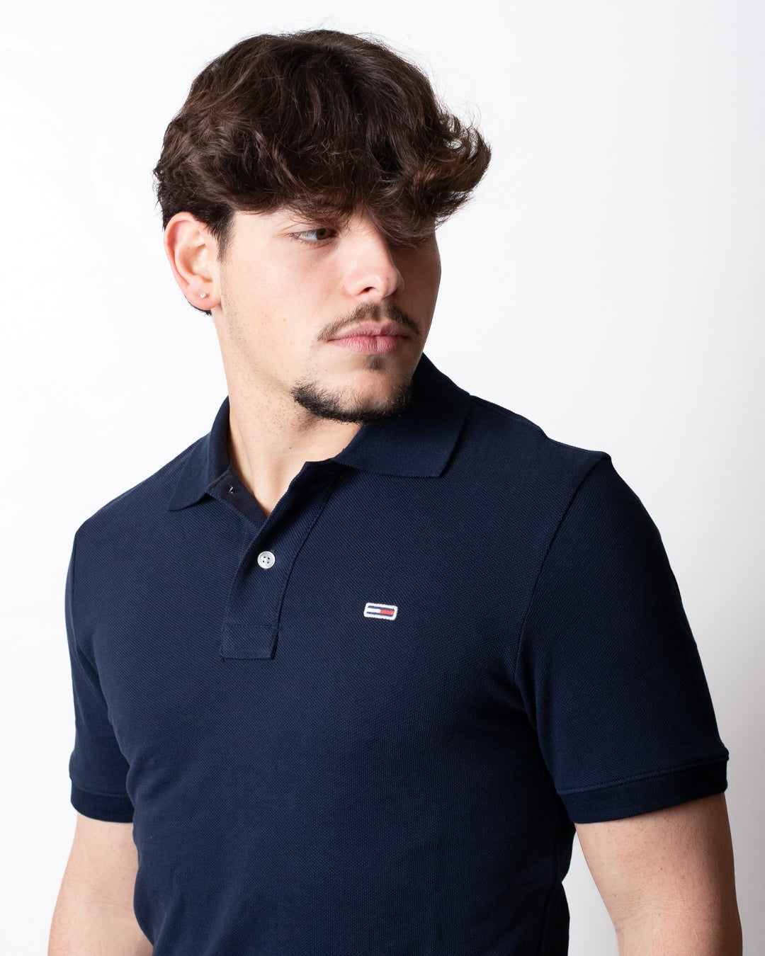 Polo Tommy Jeans basic con bandiera ricamata uomo