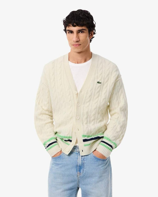 Cardigan Lacoste con ricami uomo