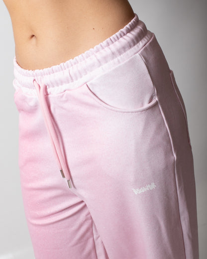 Pantalone Disclaimer in felpa con glitter all-over donna