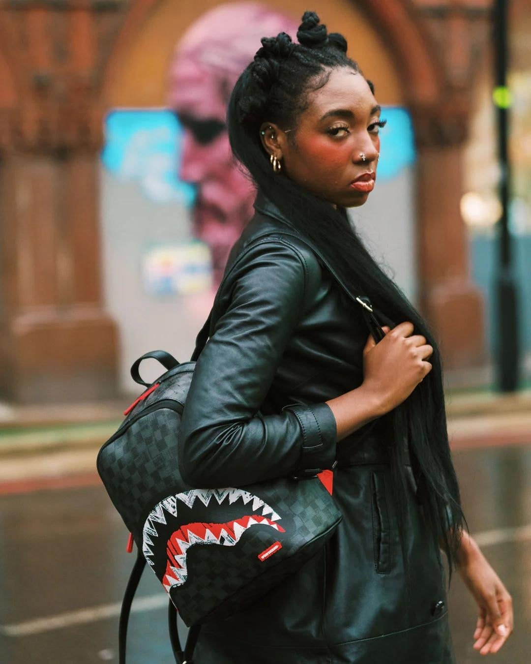 Zainetto Sprayground nero "SCRIBBLE SHARK SAVAGE BACKPACK"