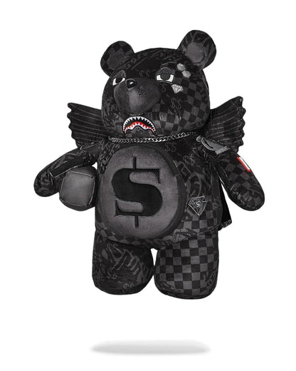 Zaino Sprayground orsetto nero 3AM Check Tedd Beary  Moneybear Backpack