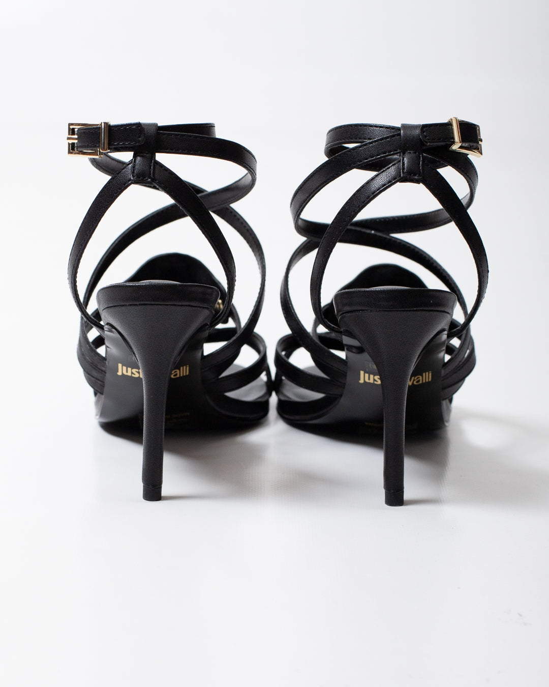 Tacco Just Cavalli in pelle con placca logata donna