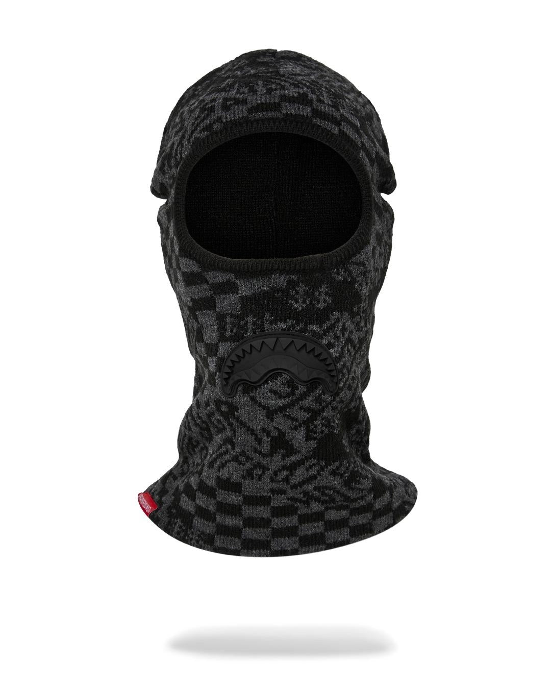 Balaclava Sprayground  in maglia  con logo "knit black wrap check ski mask"