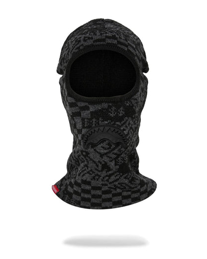 Balaclava Sprayground  in maglia  con logo "knit black wrap check ski mask"