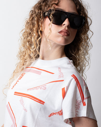 T-Shirt Karl Lagerfeld Jeans "Striped Logo" all-over donna