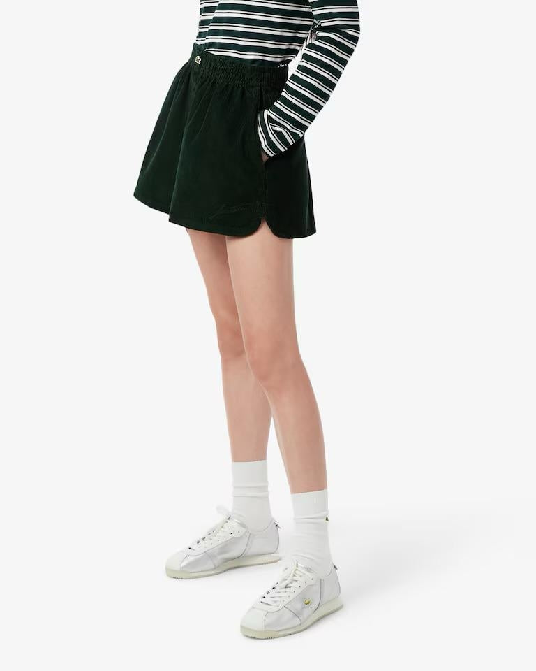 Bermuda Lacoste effetto velluto con bottoni donna