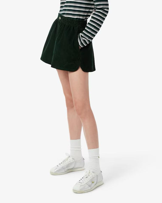 Bermuda Lacoste effetto velluto con bottoni donna