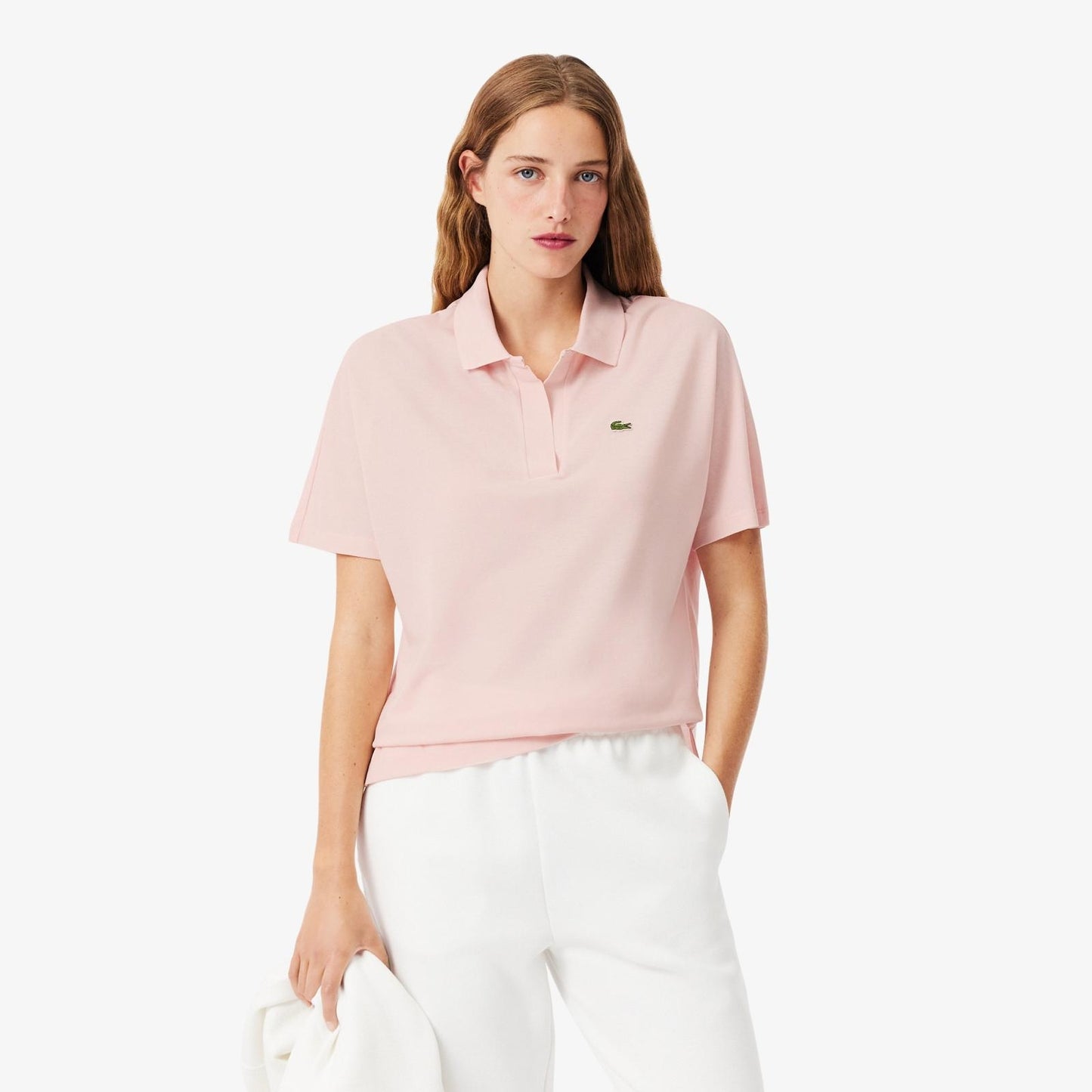 Polo Lacoste in fluido pique donna