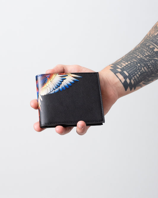 Portafoglio Marcelo Burlon in ecopelle con logo wings