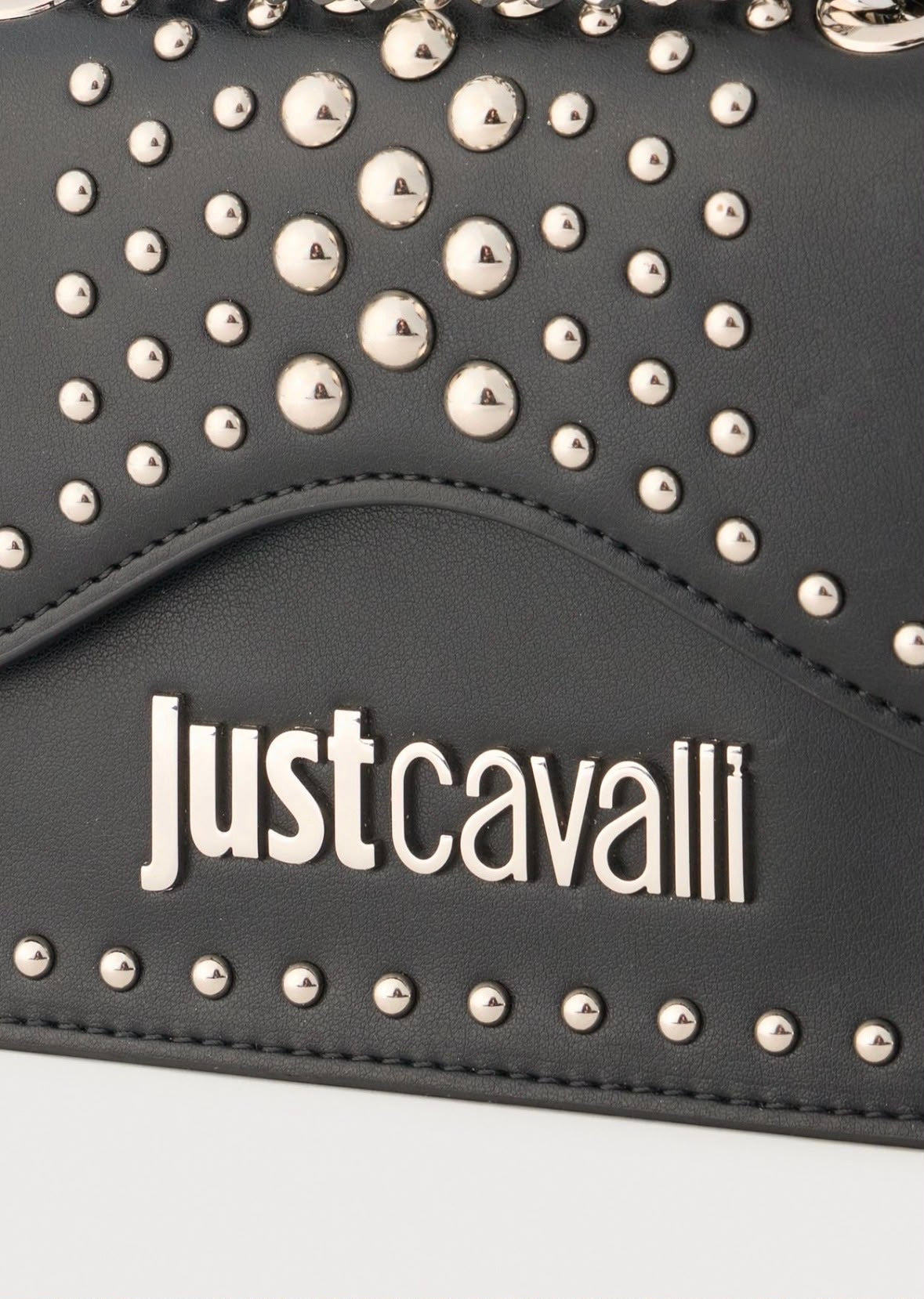 Borsa Just Cavalli con logo in argento e borchie