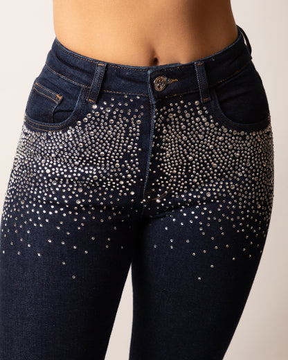 Jeans Richmond X a zampa con strass donna