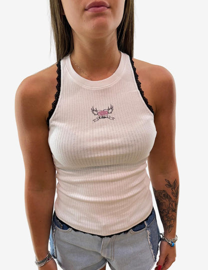 Canotta Chiara Ferragni con ricamo "Ferragni Punk" donna