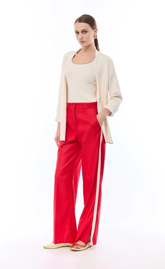 Pantalone Nenette straight con banda laterale donna