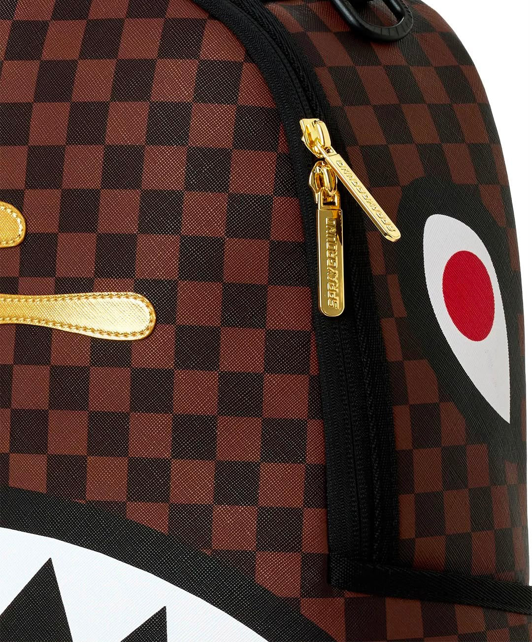 Zaino Sprayground marrone SHARKS IN PARIS GOLD DRIP BACKPACK