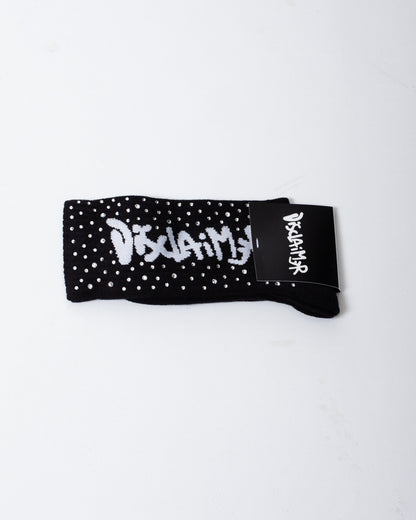 Calze Disclaimer in spugna con logo e strass