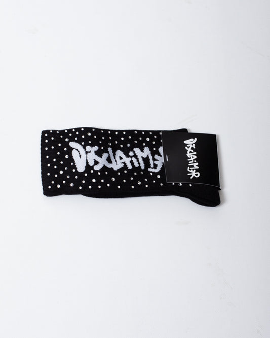 Calze Disclaimer in spugna con logo e strass