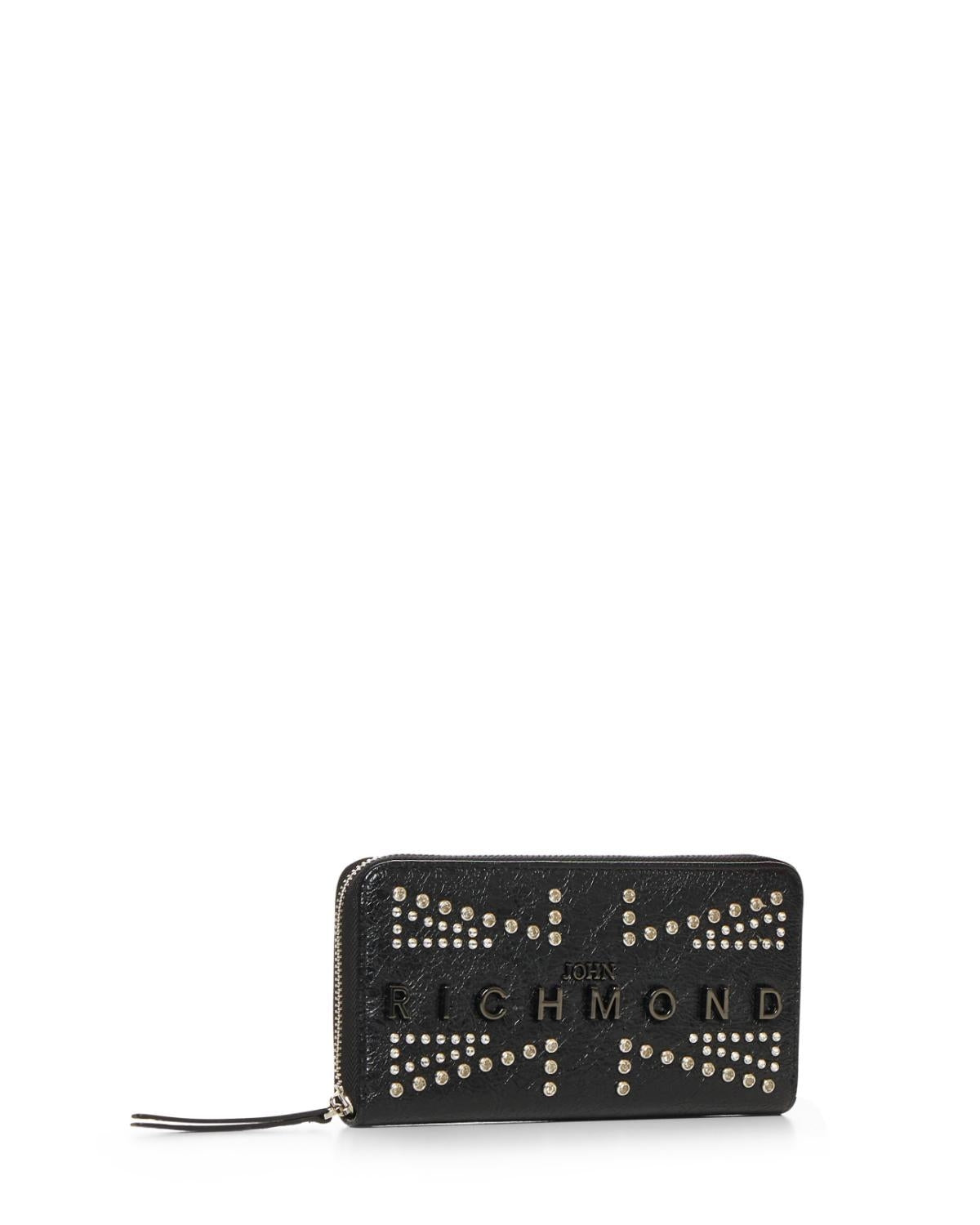 Portafogli John Richmond con borchie e placche in metallo donna