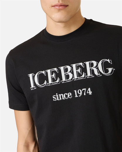 T-Shirt Icebrg con logo frontale stampato e ricamato
