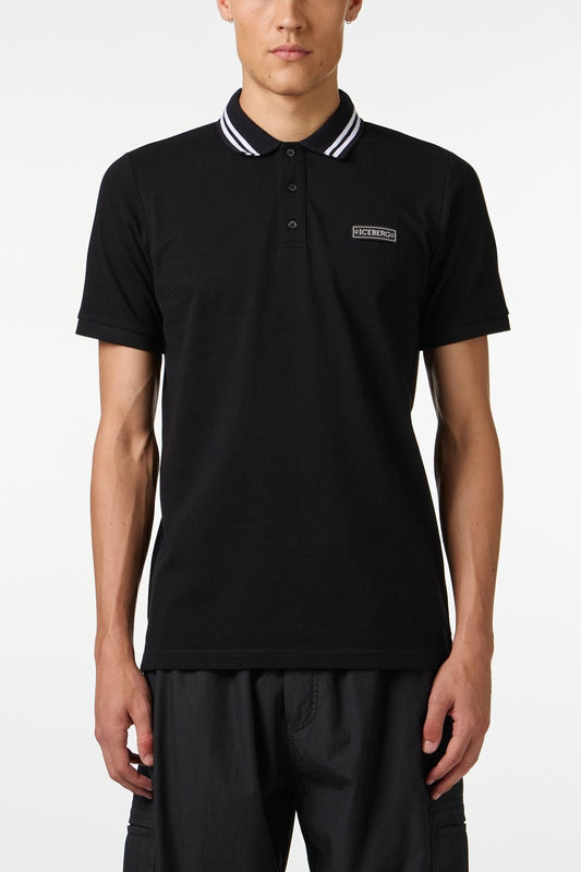 Polo Iceberg in piquet con etichetta logata uomo