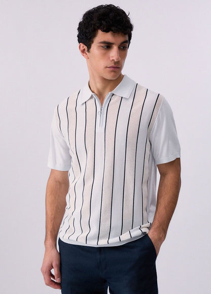 Polo Liu Jo in maglia con mezza zip uomo