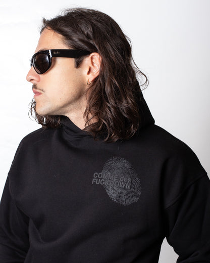 Felpa Comme des Fuckdown stampata con cappuccio uomo