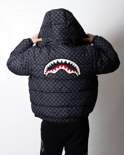 Giubbotto Sprayground puffer con cappuccio e maniche staccabili