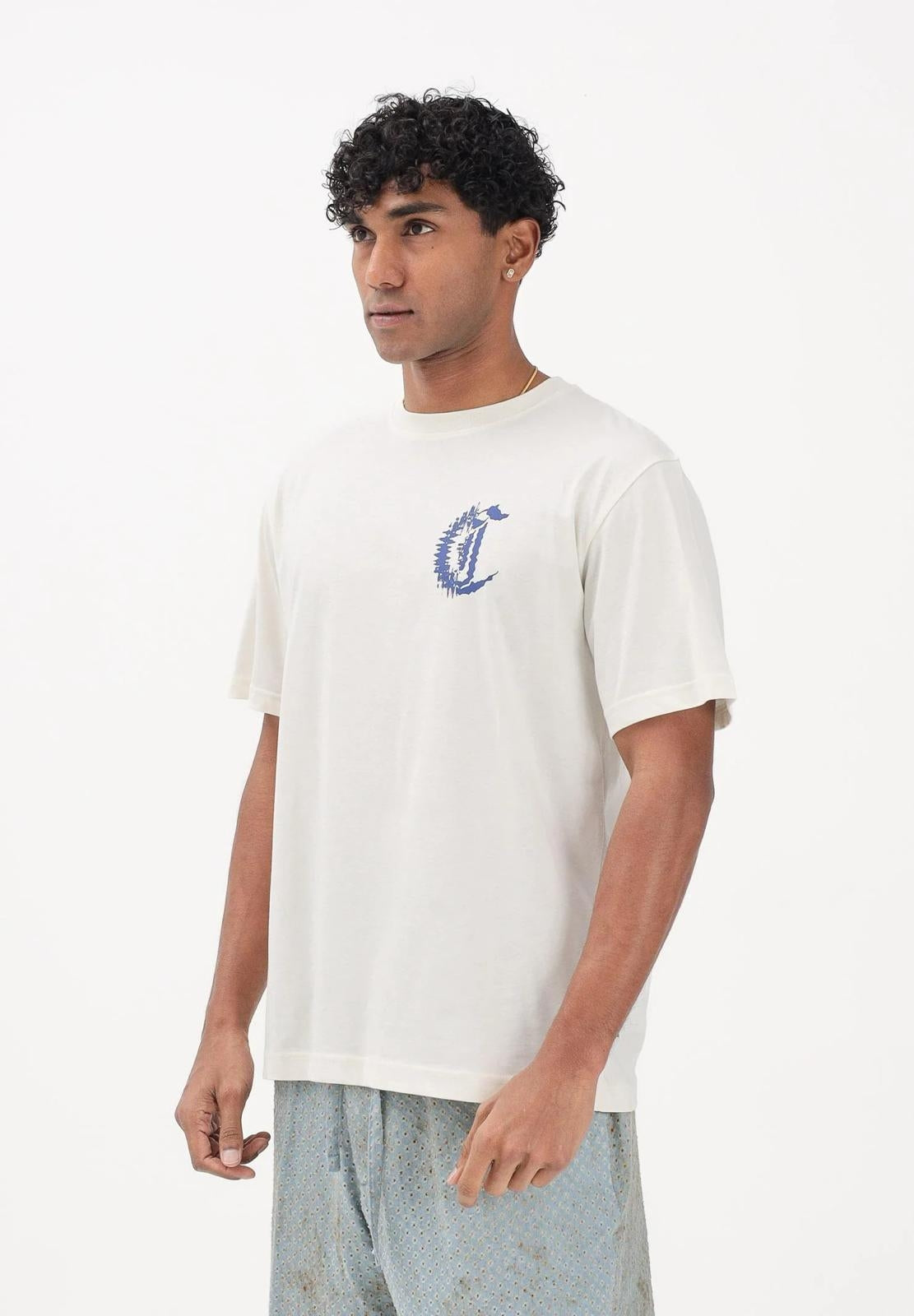 T-Shirt Just Cavalli girocollo con logo "Palm Stamp"  uomo