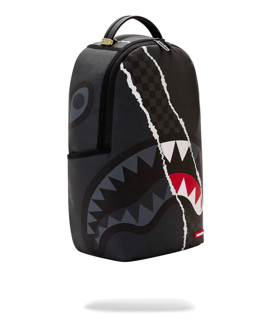 Zaino Sprayground nero CENTER RIP REVEALING GRAY CHECK BACKPACK