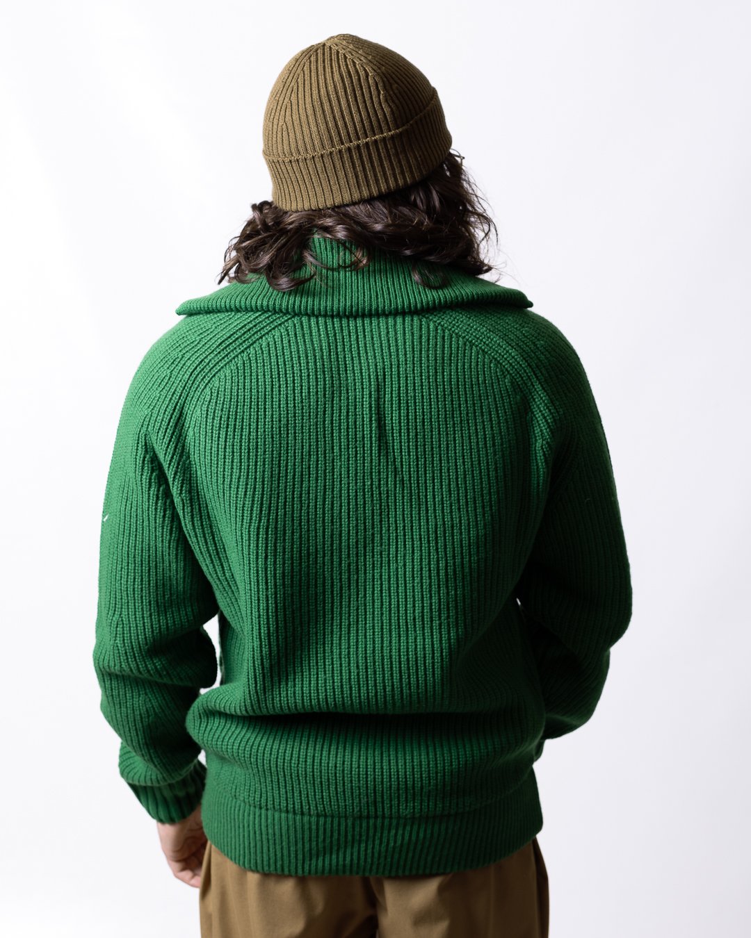 Maglia Lacoste fullzip a collo alto in lana con costine uomo