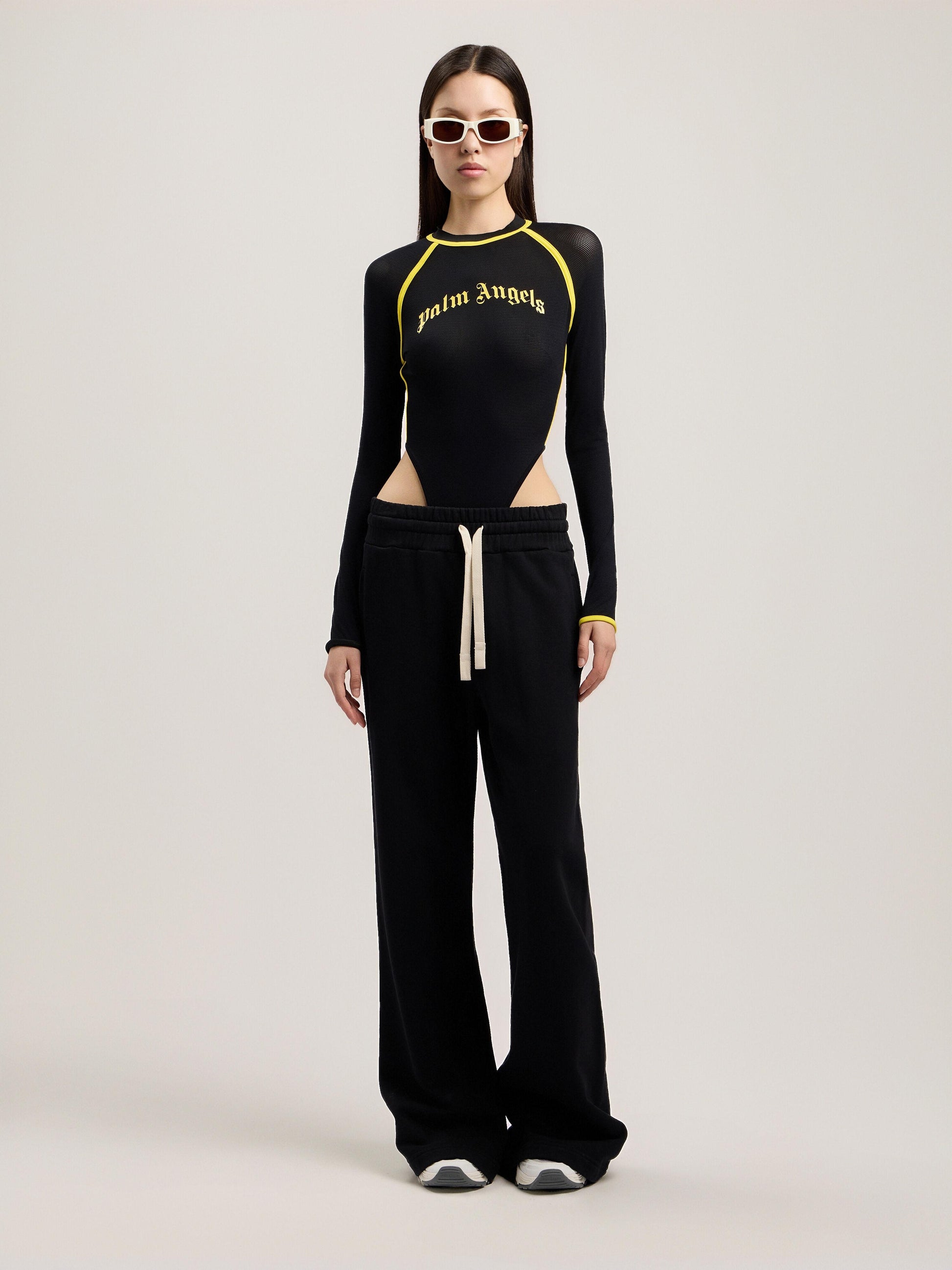 Pantalone Palm Angels in felpa "Curved Logo" donna