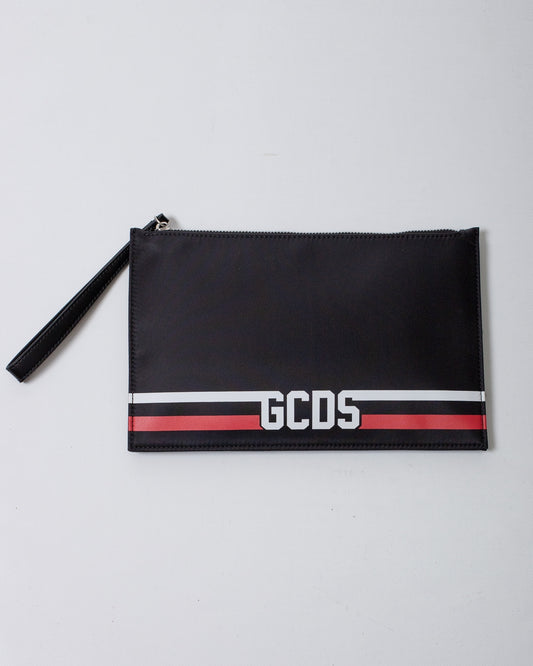 Pochette GCDS in nylon "Logo Stripes"