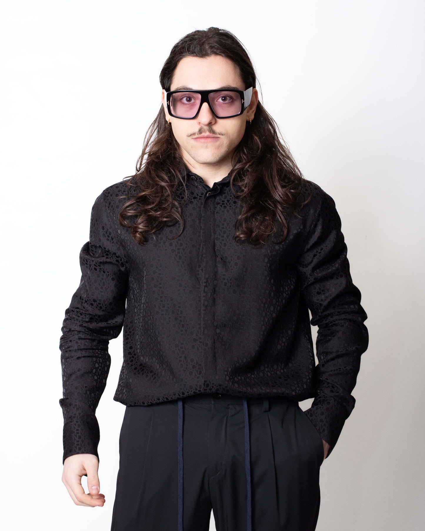 Camicia John Richmond con logo all-over uomo