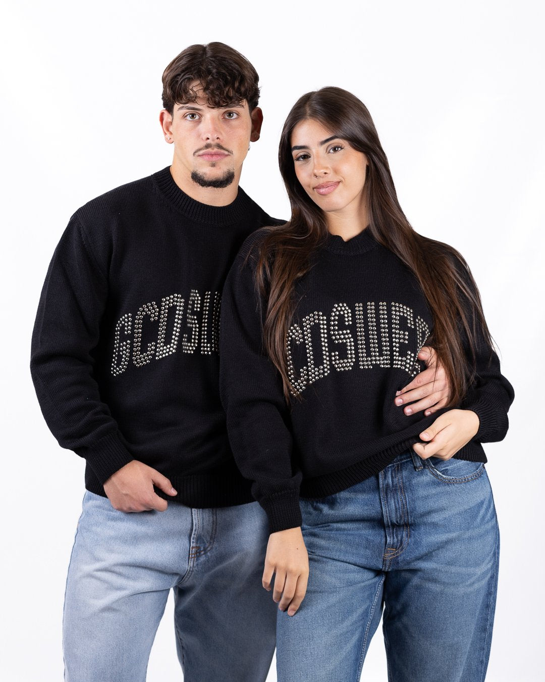 Maglia GCDS in lana maxi logo con applicazioni 