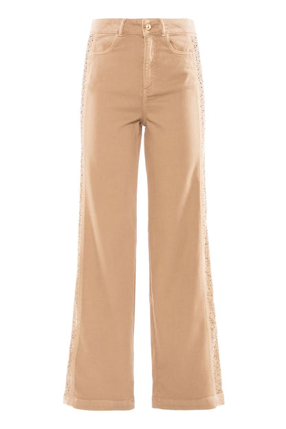 Pantalone Nenette straight con strass donna