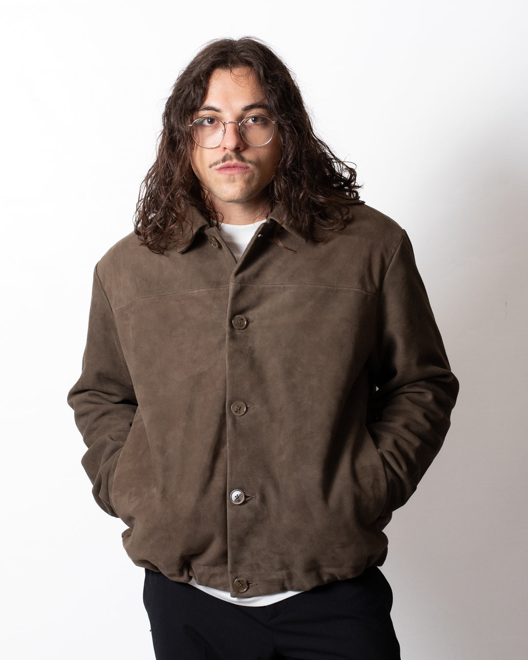 Giubbotto Calvin Klein bomber in suede uomo