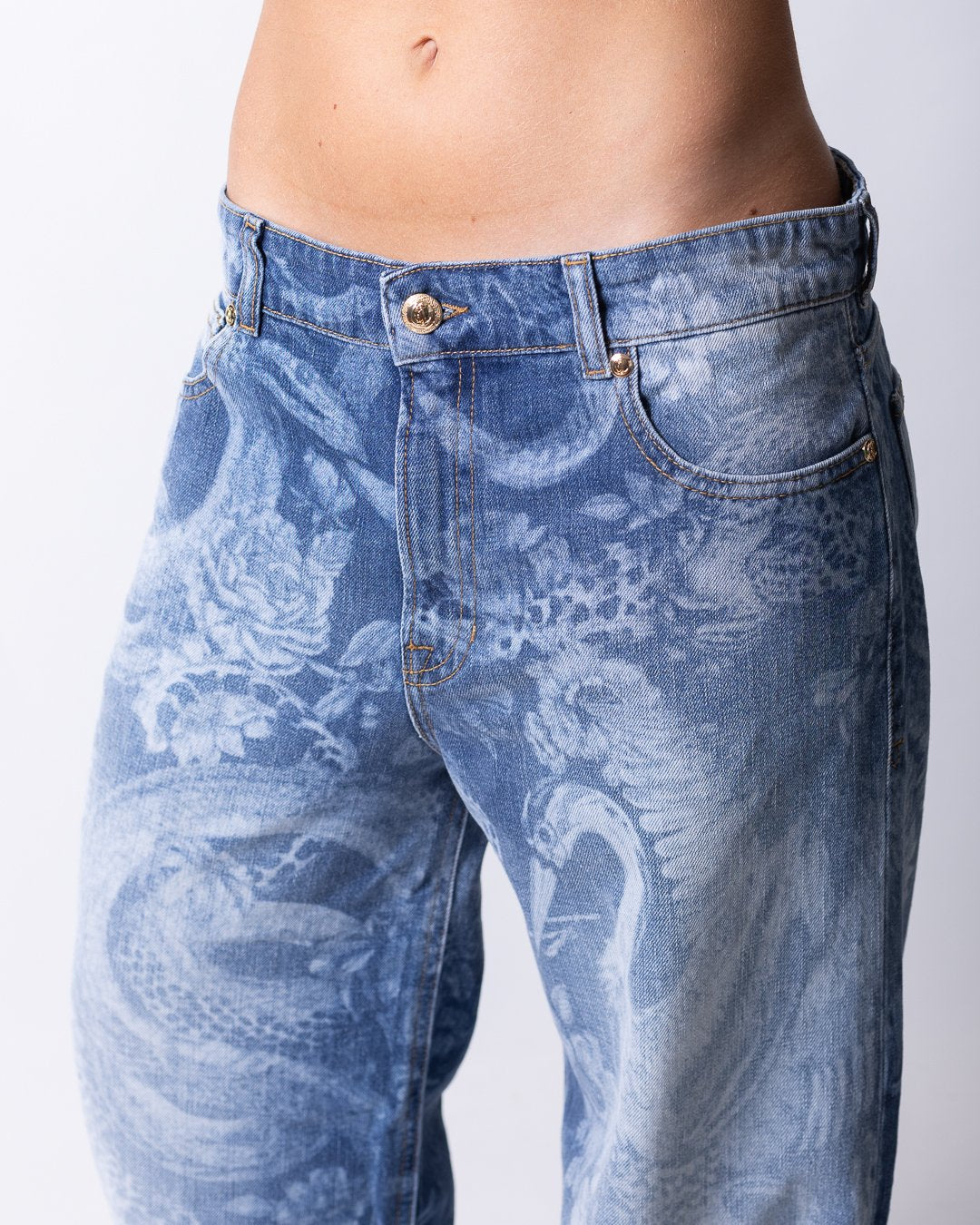 Jeans Just Cavalli loose con stampa allover 