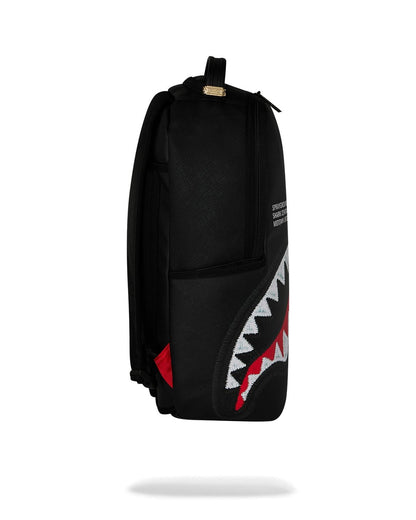Zaino Sprayground nero SHARK CENTRAL BLACK EMBROIDERED SHARK BACKPACK