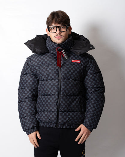 Giubbotto Sprayground puffer con cappuccio e maniche staccabili